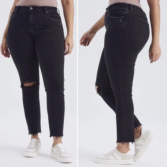 NWOT Abercrombie & Fitch The Skinny High Rise Curve Love Black 34/18 Long Jeans - Picture 8 of 8